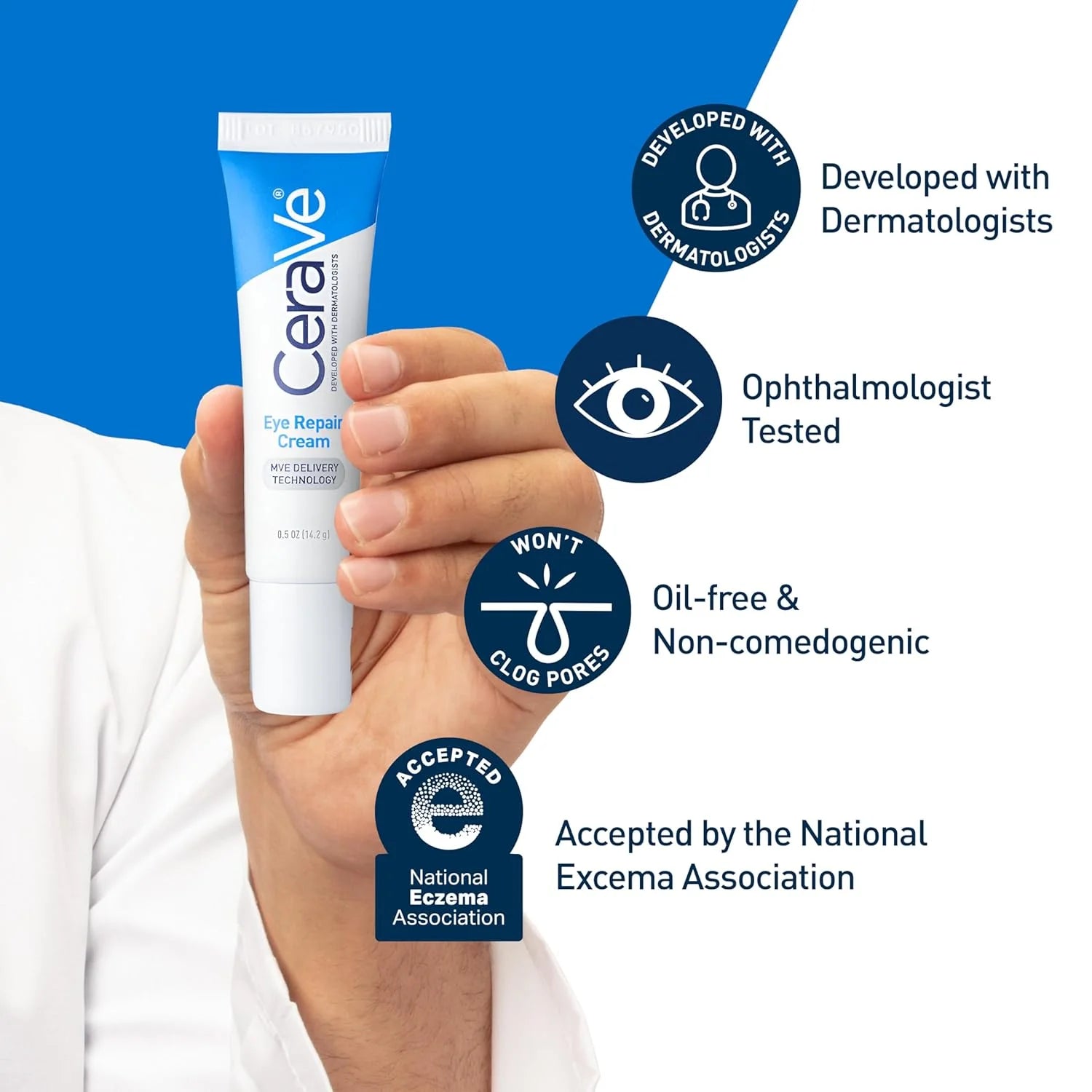 CeraVe Eye Repair Cream for Dark Circles & Puffiness – 0.5 oz (14.2g)