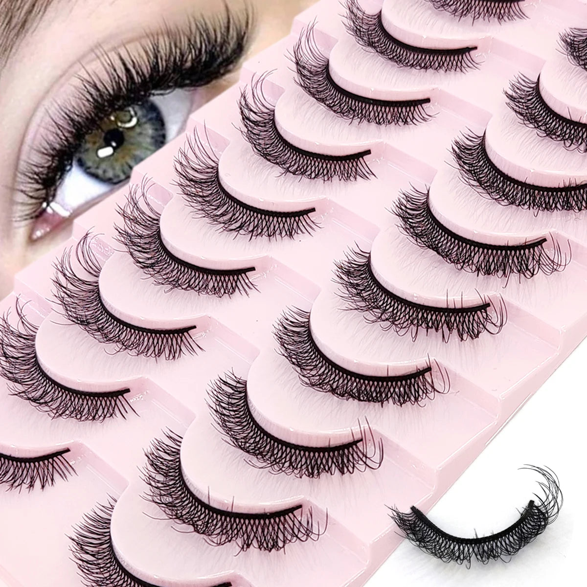 Premium 5D Mink Lashes - Wispy, Dramatic Volume Eyelashes (Bulk 10-Pair Pack)