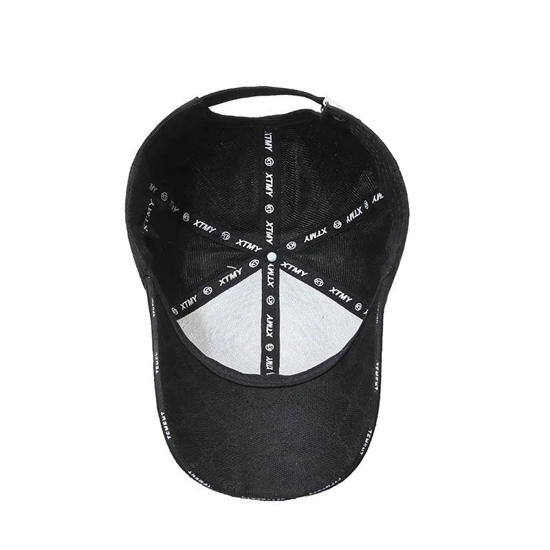 Urban Streetwear Embroidered Baseball Cap – Monogram Jacquard Curved Brim Hat