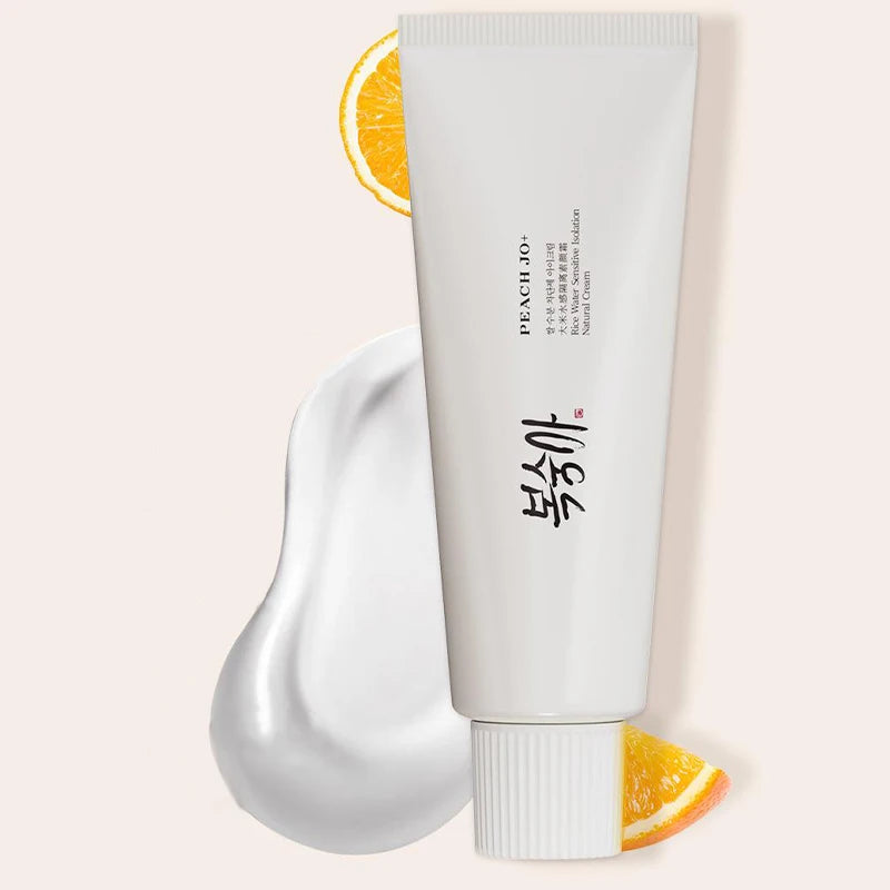 PEACH JO+ Rice Water Sensitive Isolation Tone-Up Cream – Hydrating Primer & Essence Cream for Brightening & Redness Relief
