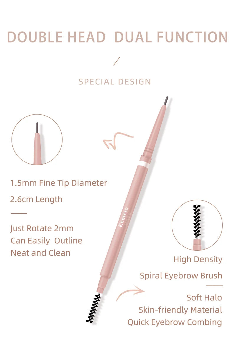 Ultra-Fine Dual-Ended Eyebrow Pencil with Spoolie Brush