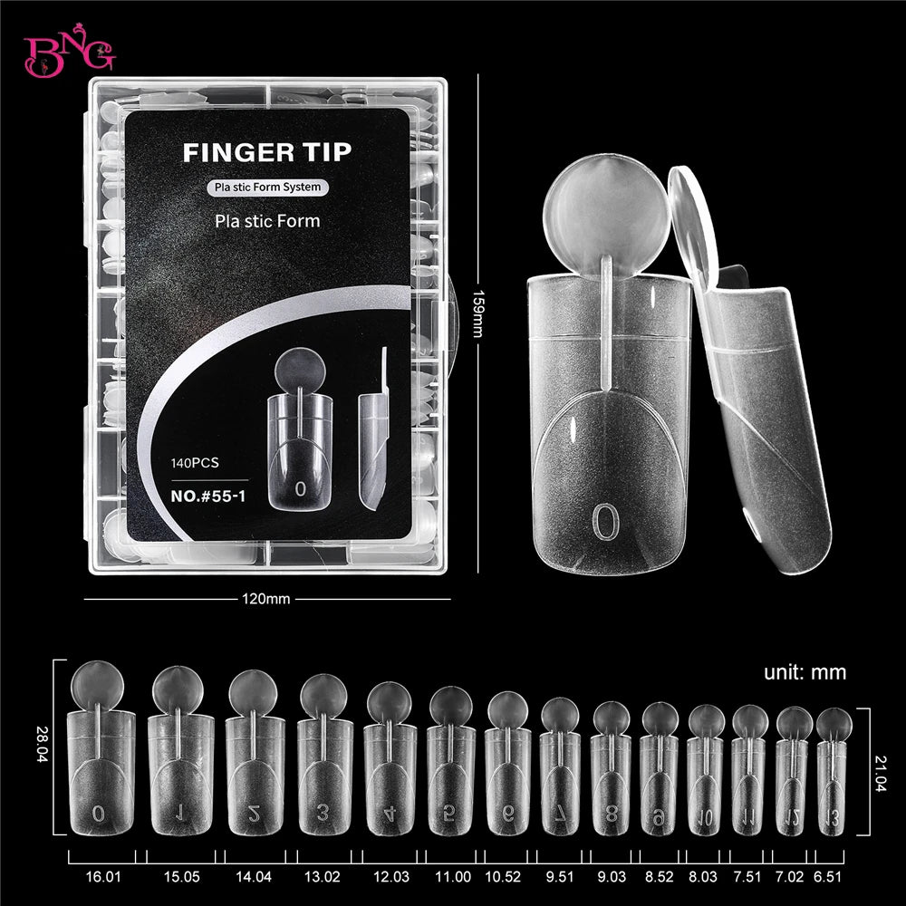 BNG Matte Dual Nail Forms Kit – Professional French Manicure Extension System (140-Piece Set)