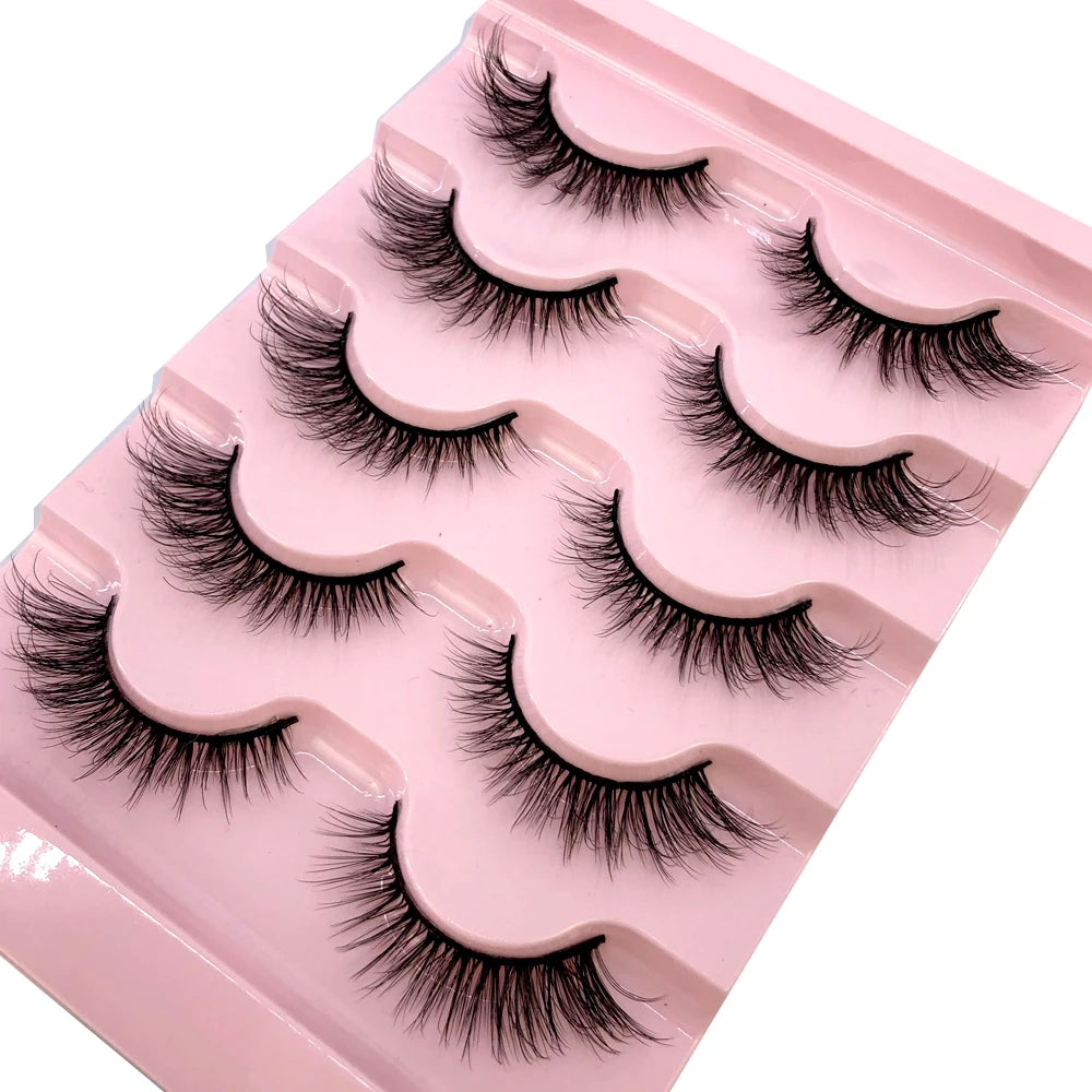 AMSDEN® 10 Pairs Dramatic Volume Faux Mink Eyelashes - Fluffy & Wispy False Lashes Bulk Pack