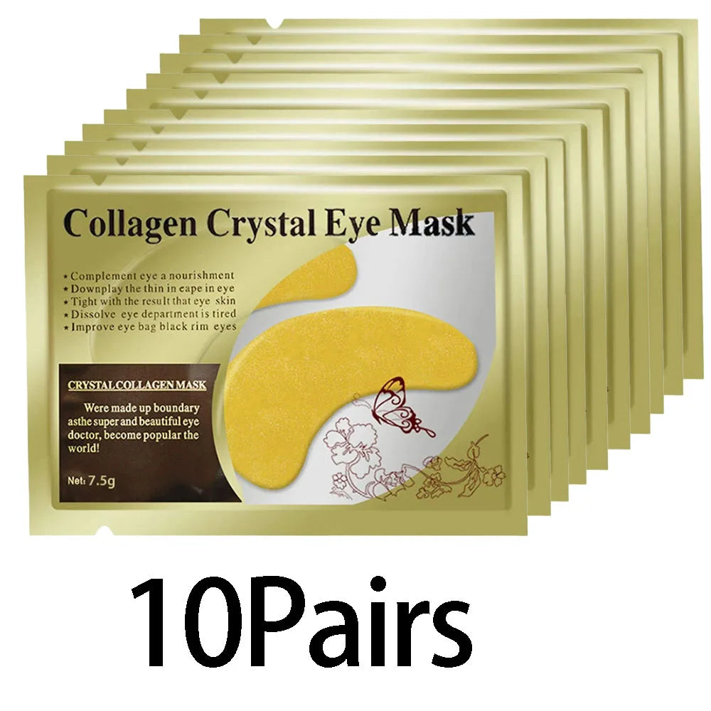 Collagen Crystal Under-Eye Mask Patches (10 Pairs) – Anti-Aging Hydrogel Eye Pads for Dark Circles, Puffiness & Fine Lines