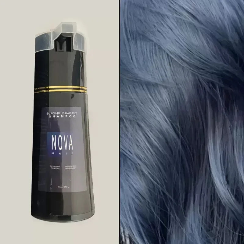 NOVA HAIR 200ml Herbal Hair Colouring Shampoo – Instant Gray Hair Coverage & Natural Shine