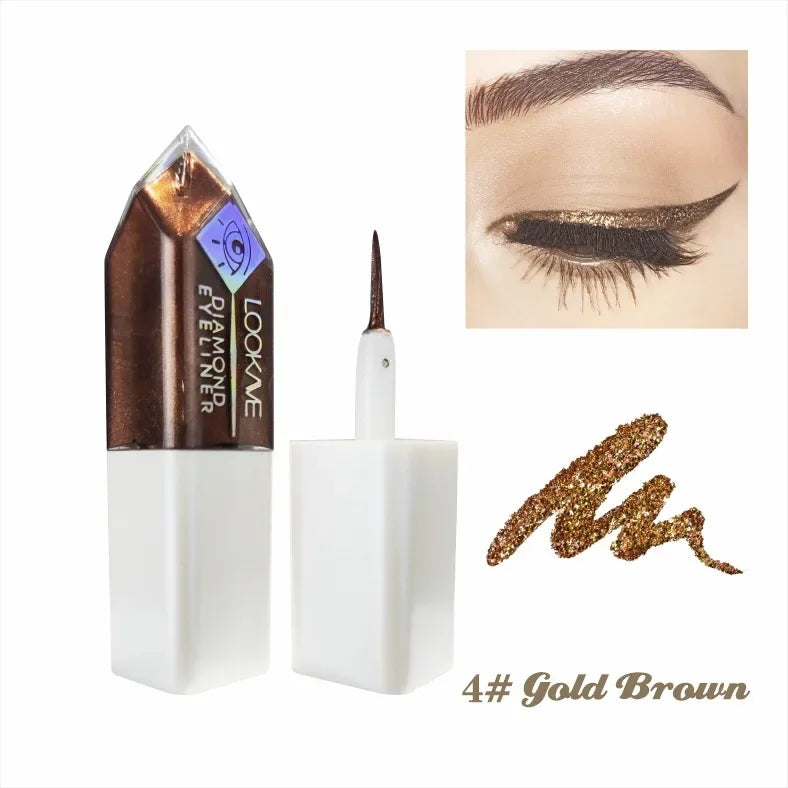 Diamond Shimmer Liquid Eyeliner & Glitter Eyeshadow | Long-Lasting Sparkling Eye Makeup