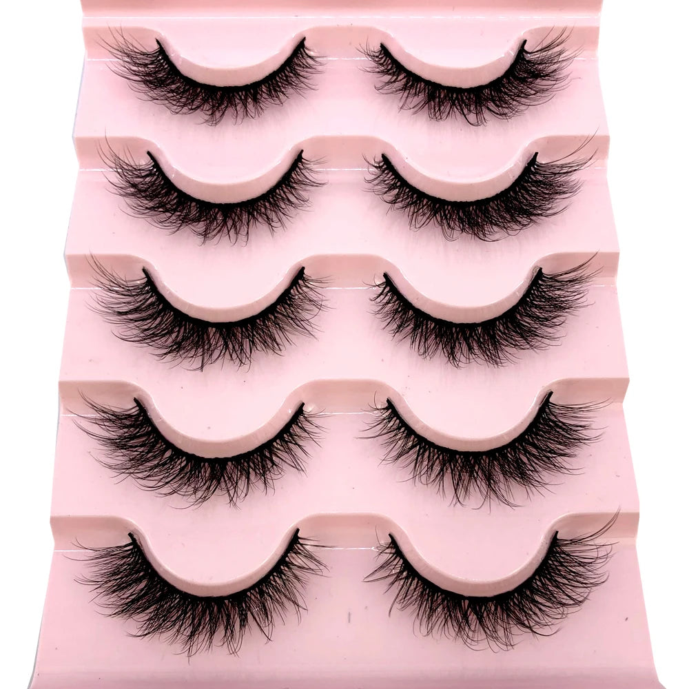 AMSDEN® 10 Pairs Dramatic Volume Faux Mink Eyelashes - Fluffy & Wispy False Lashes Bulk Pack