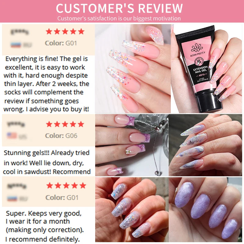 BORN PRETTY 30ml Quick Extension Nail Gel – Builder Gel for UV/LED)