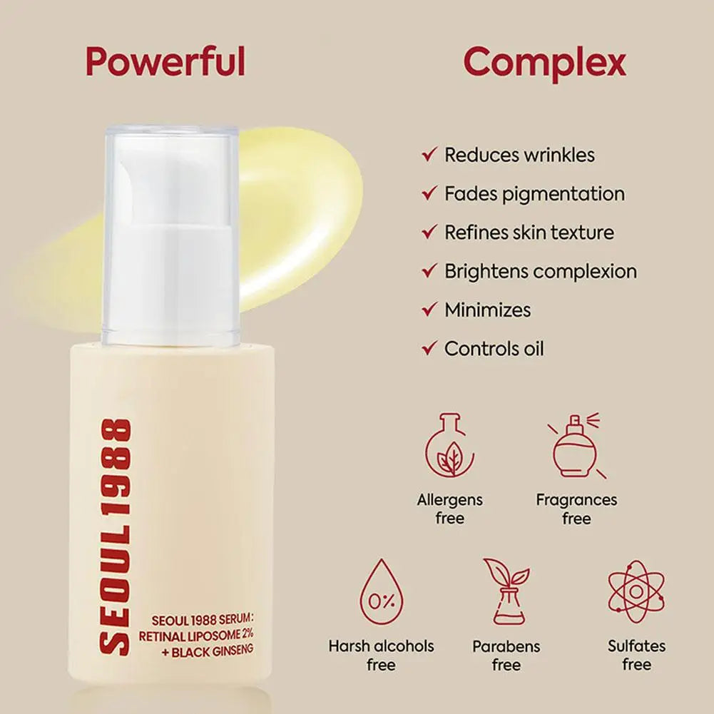 SEOUL 1988 Serum: Retinal Liposome 2% + Black Ginseng (30ml)