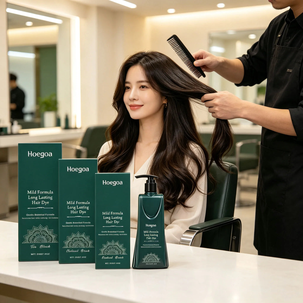 Hoegoa 210g Mild Botanical Hair Dye – Long-Lasting Nourishing Color Pump