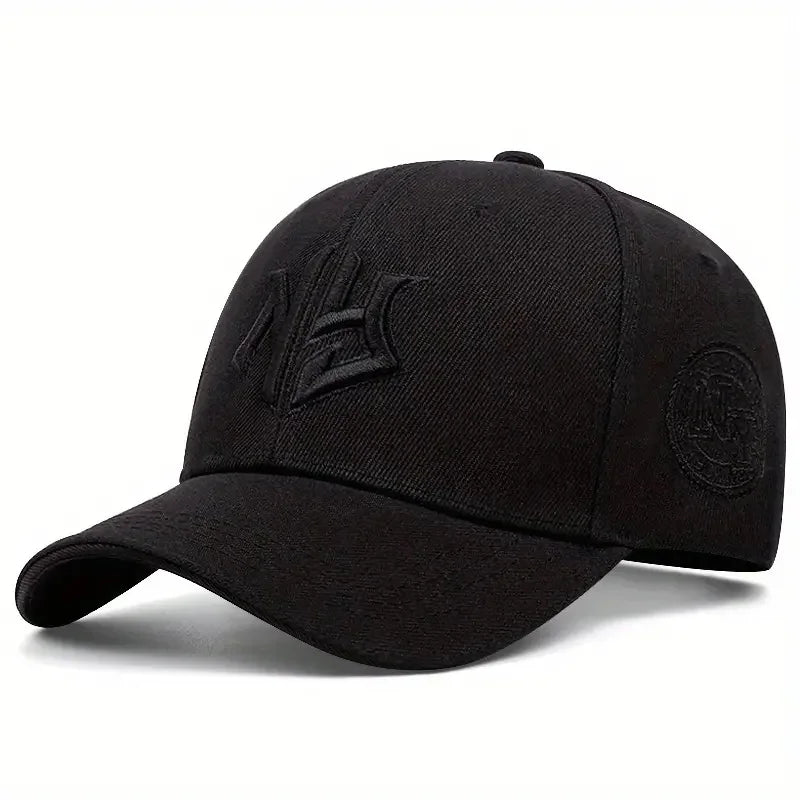 Modern NY Monogram Embroidered Baseball Cap – Side Crest Curved Brim Hat