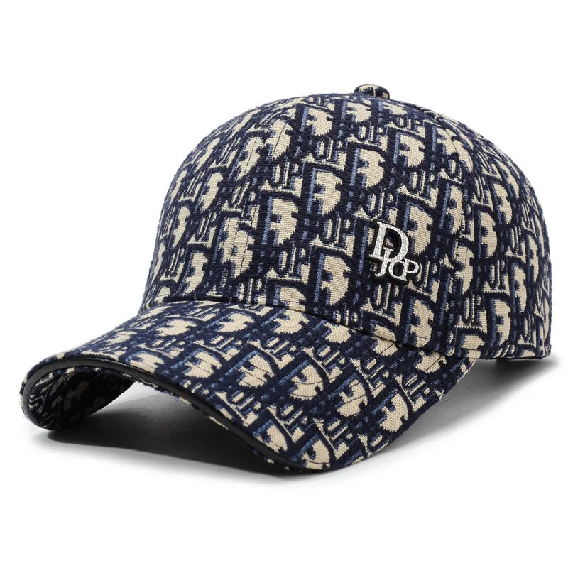 Luxury Jacquard Monogram Baseball Cap – Unisex Streetwear Curved Brim Hat