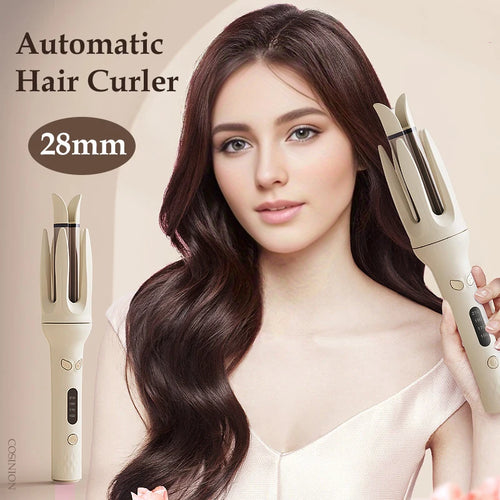 28mm Automatic Hair Curler – Smart Rotating Curling Iron with 30M Negative Ions & 4 Temperature Settings