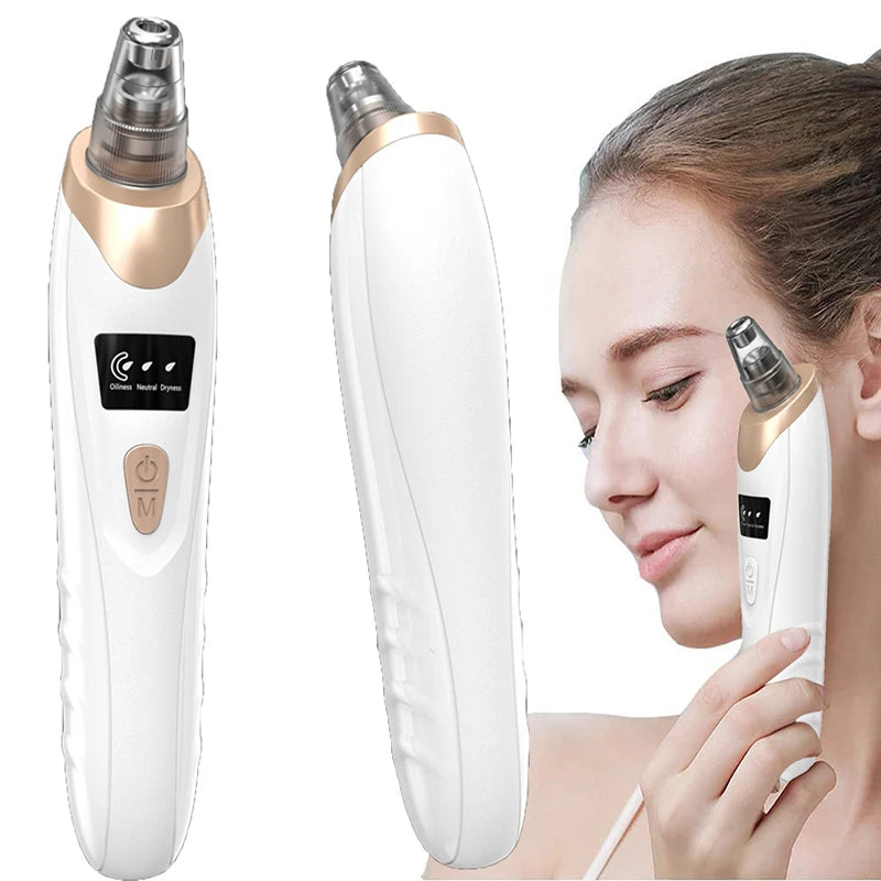 Electric Blackhead Remover Vacuum – 3-Speed Pore Extractor with 5 Interchangeable Suction Heads