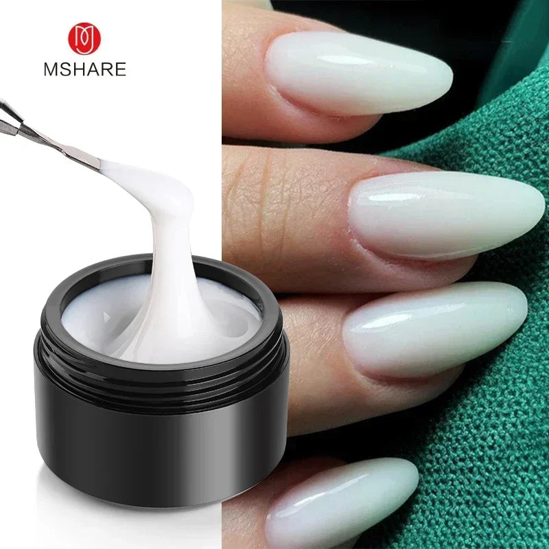 MSHARE Self-Leveling Builder Gel in a Jar – Medium Density Extension Gel for Nail Strengthening