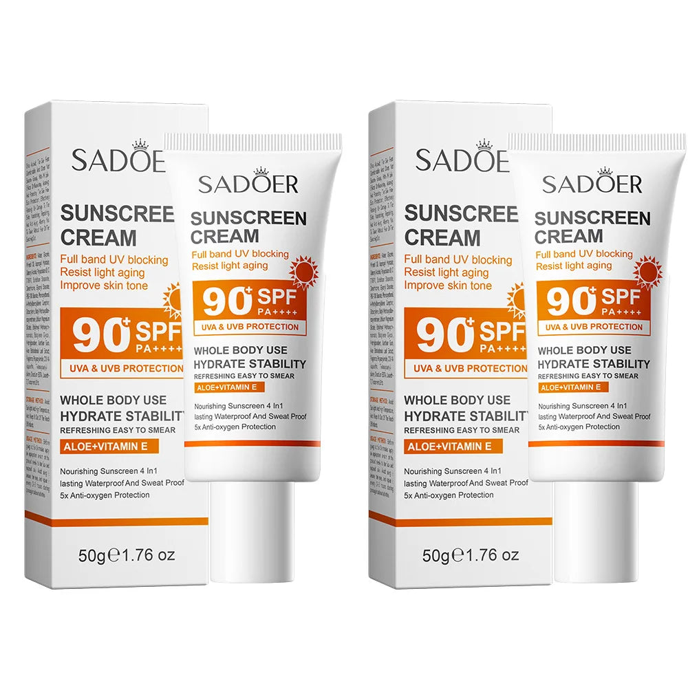SADOER SPF 90+ High Protection Sunscreen Lotion with Aloe & Vitamin