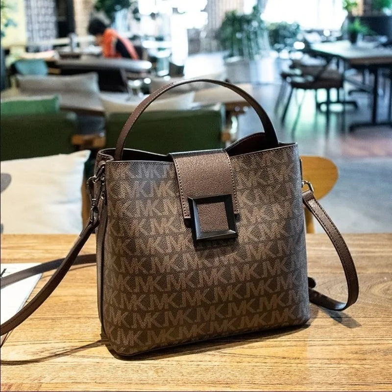 Vintage Monogram Bucket Bag – Elegant Crossbody & Top-Handle Shoulder Bag