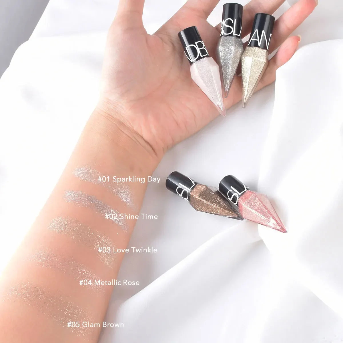 Diamond Shimmer Liquid Eyeliner & Glitter Eyeshadow | Long-Lasting Sparkling Eye Makeup