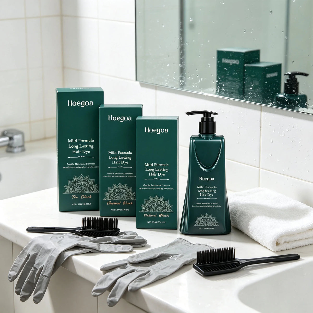 Hoegoa 210g Mild Botanical Hair Dye – Long-Lasting Nourishing Color Pump