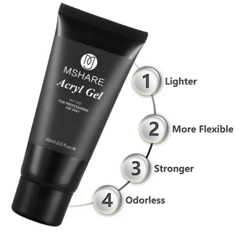 Professional Acryl Gel (Polygel) Tube – UV/LED Extension & Sculpting Gel (60ml / 2.0 fl. oz)
