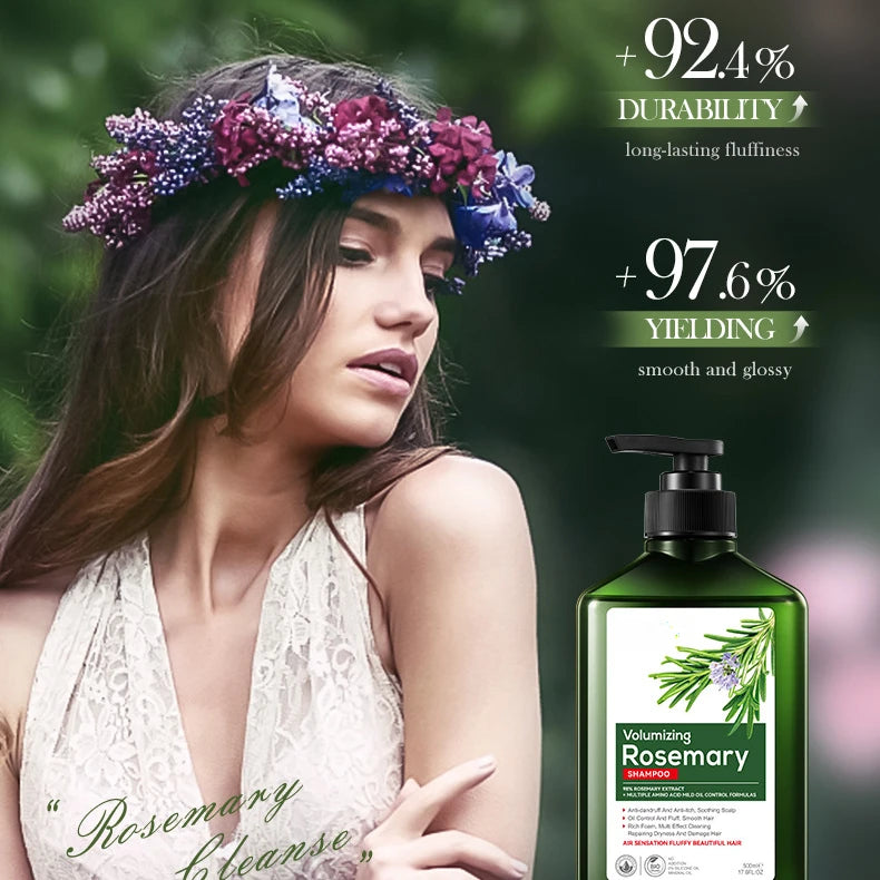 Volumizing Rosemary Anti-Dandruff & Oil Control Shampoo (500ml / 17.6 fl. oz) – Fluffy Hair, Anti-Itch & Scalp Soothing Cleanser