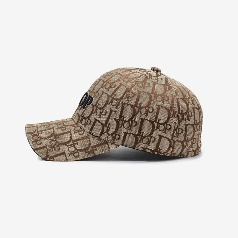 Vintage Jacquard Monogram Baseball Cap – 3D Embroidered Streetwear Hat
