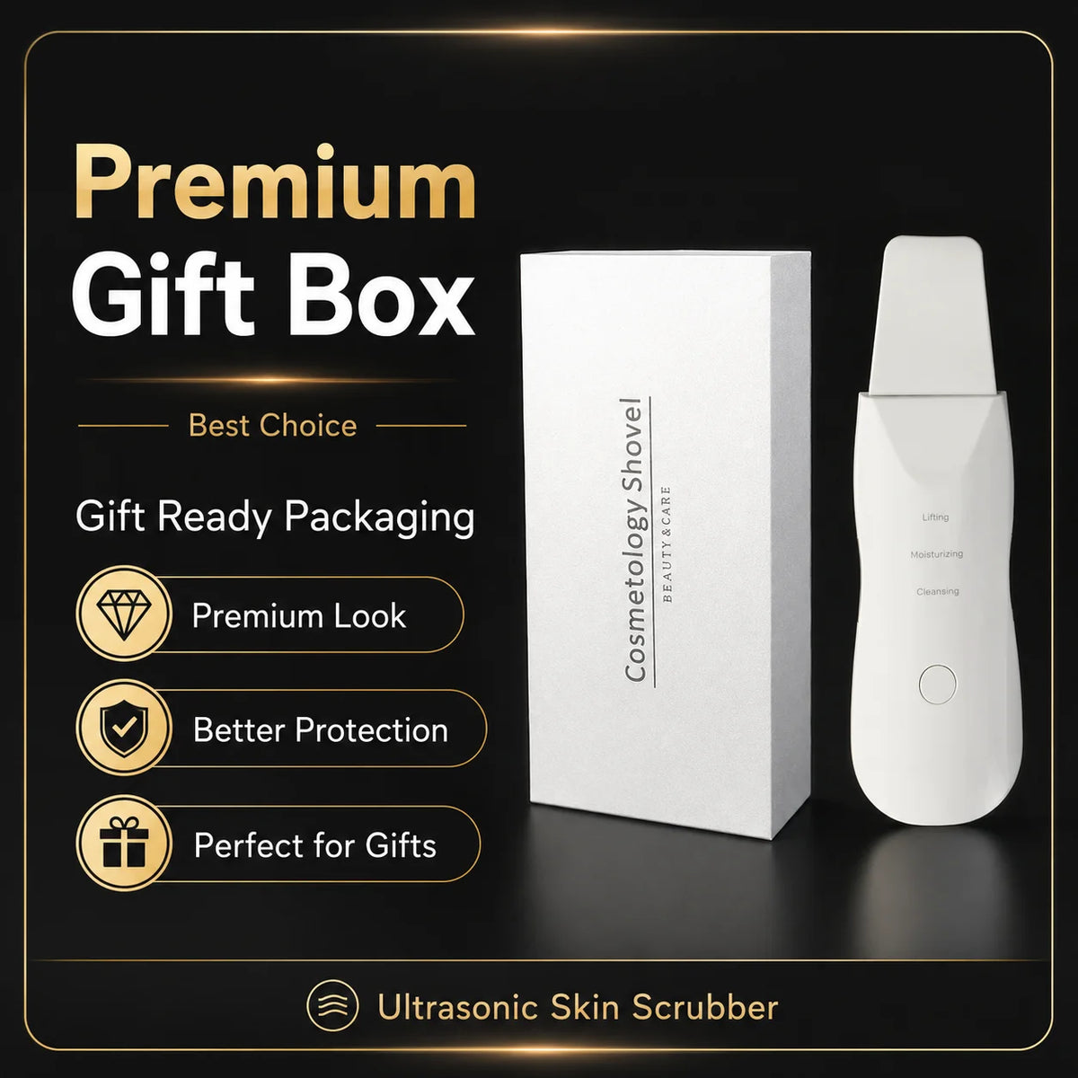 Ultrasonic Skin Scrubber – Pore Cleanser, Blackhead Remover & Facial Lifting Spatula
