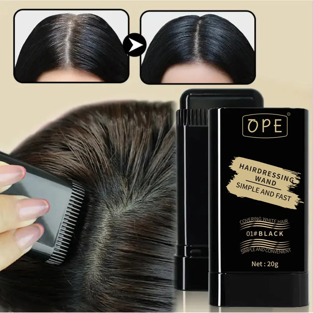 OPE Hairdressing Wand Stick (20g) – Instant Gray Root Touch-Up & Hair Styling Comb
