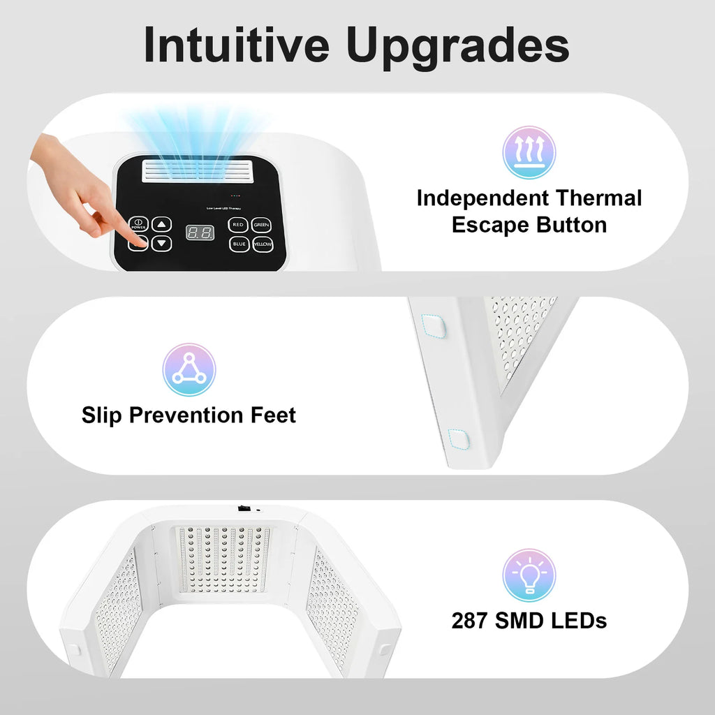 Professional 7-Color LED Phototherapy Facial Tunnel – 287 SMD LED Skin Rejuvenation & Anti-Aging Machine