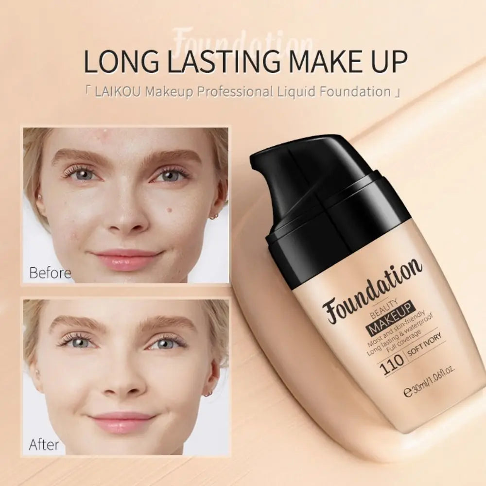 LAIKOU Long-Lasting Waterproof Full Coverage Liquid Foundation (30ml)