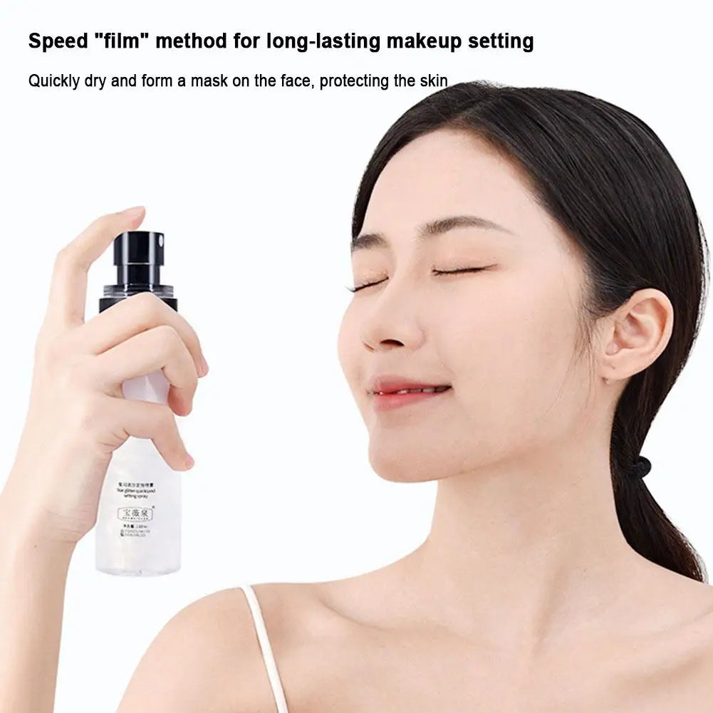 Star Glitter Quicksand Makeup Setting Spray - 100ml Matte Finish & Long-Lasting Mist