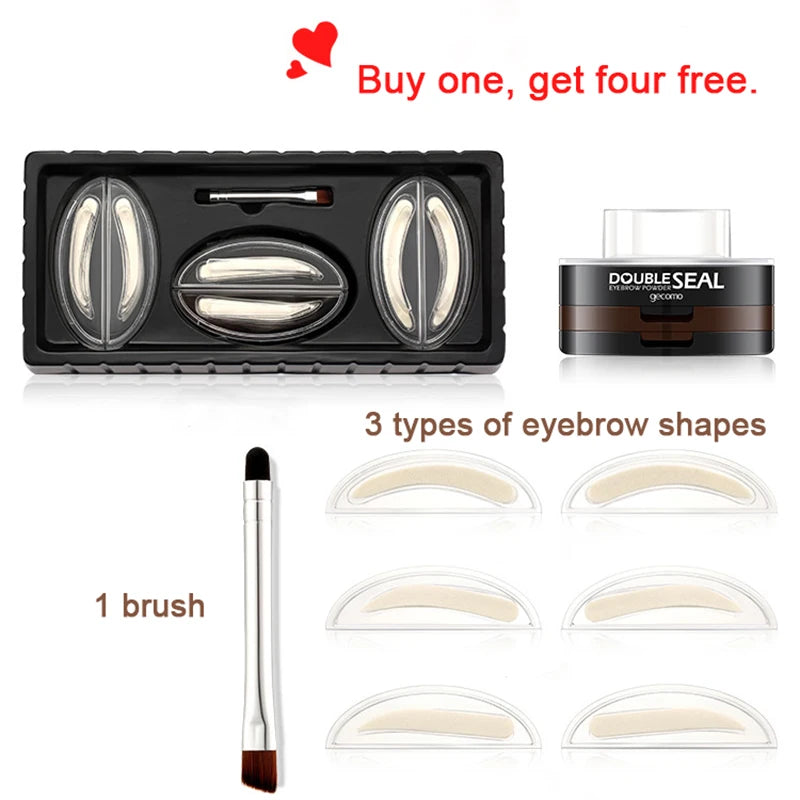 Double Seal Two-Color Eyebrow Stamp and Stencil Kit