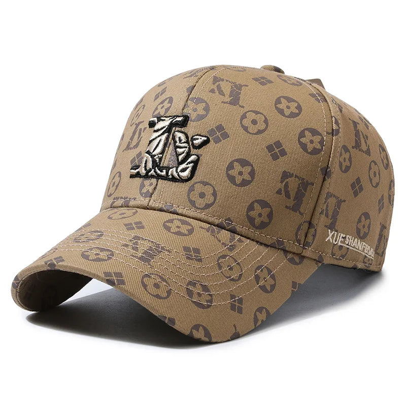 Monogram Print Luxury Baseball Cap – Unisex Fashion Sun Hat