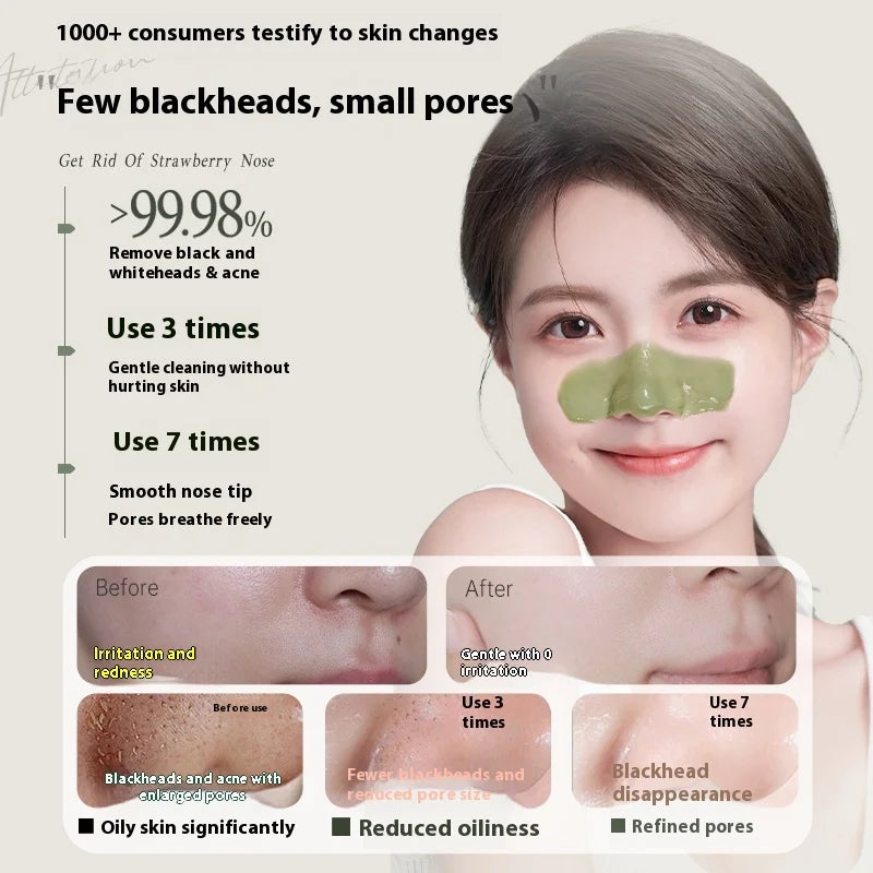 RUYI Himalayan Green Tea Pore Purifying Nose Mask - Gentle Painless Blackhead Removal