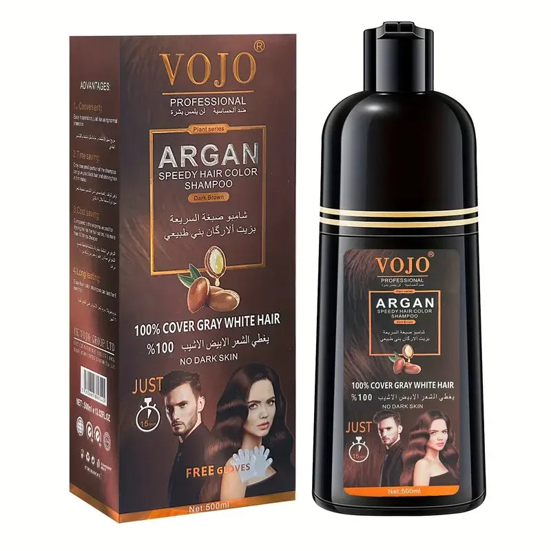 VOJO Professional 500ml Argan Speedy Hair Color Shampoo – Instant Gray Hair Coverage