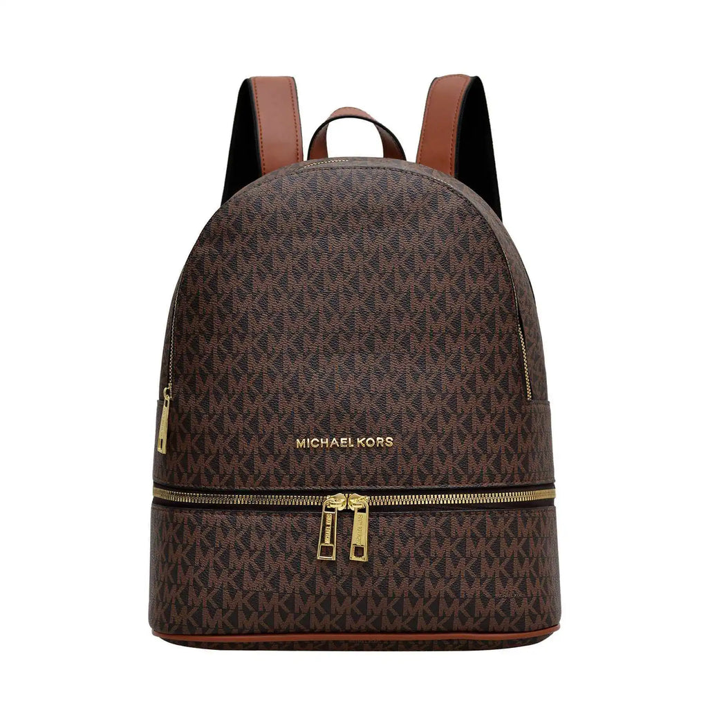 Michael Kors Signature Monogram Medium Zip Backpack