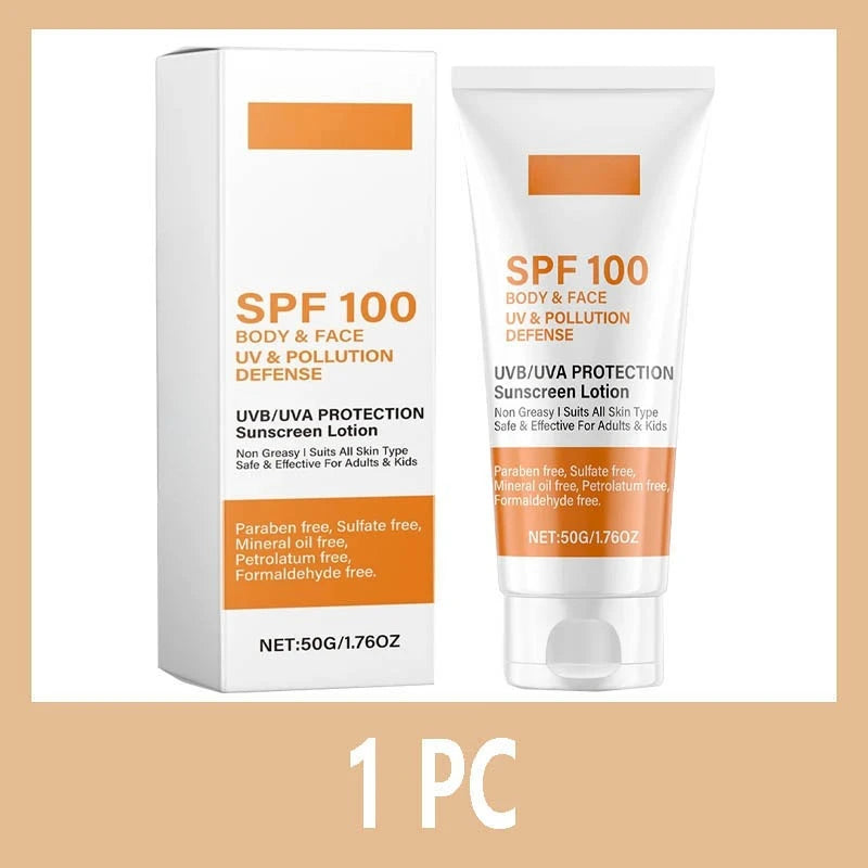 SPF 100 Maximum Protection Sunscreen Lotion – Face & Body UV & Pollution Defense Shield (50g)
