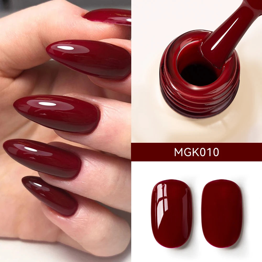 Premium Deep Cherry Red Gel Nail Polish - Long-Lasting & High-Gloss Finish