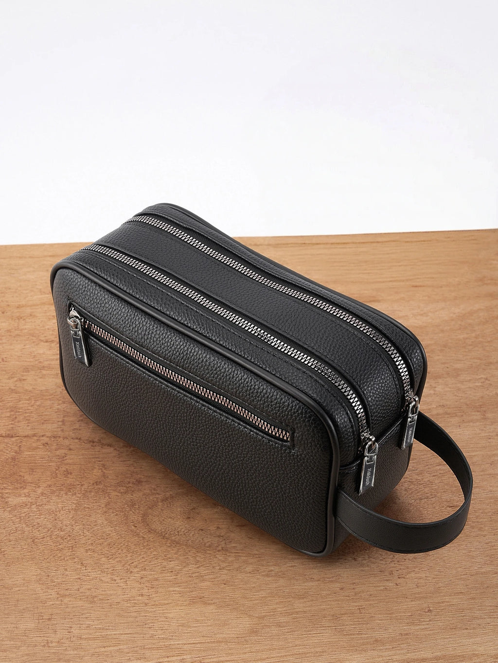 Kaiduch Premium Dual-Zip Leather Toiletry & Clutch Bag