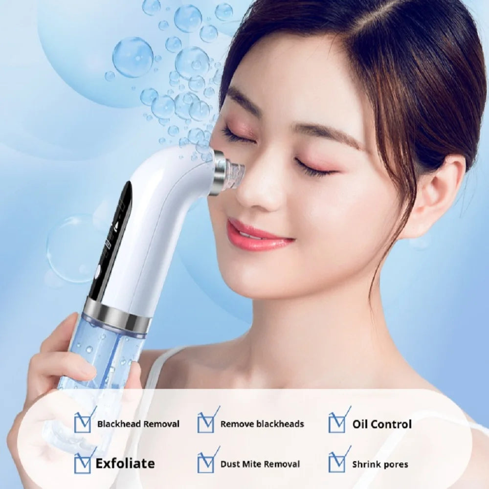 Hydro Facial Micro-Bubble Blackhead Remover – 5-in-1 Water Cycle Pore Cleaner & Oxygen Infusion Device