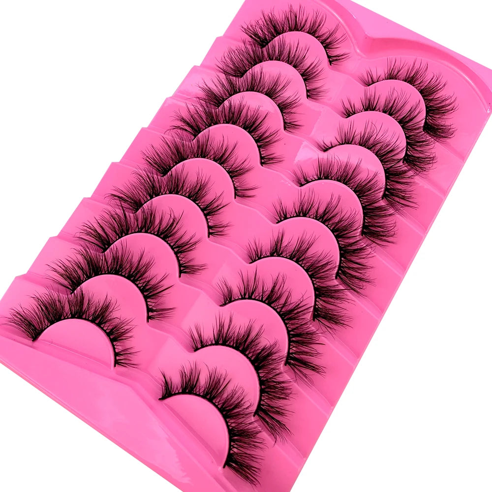 AMSDEN® 10 Pairs Dramatic Volume Faux Mink Eyelashes - Fluffy & Wispy False Lashes Bulk Pack
