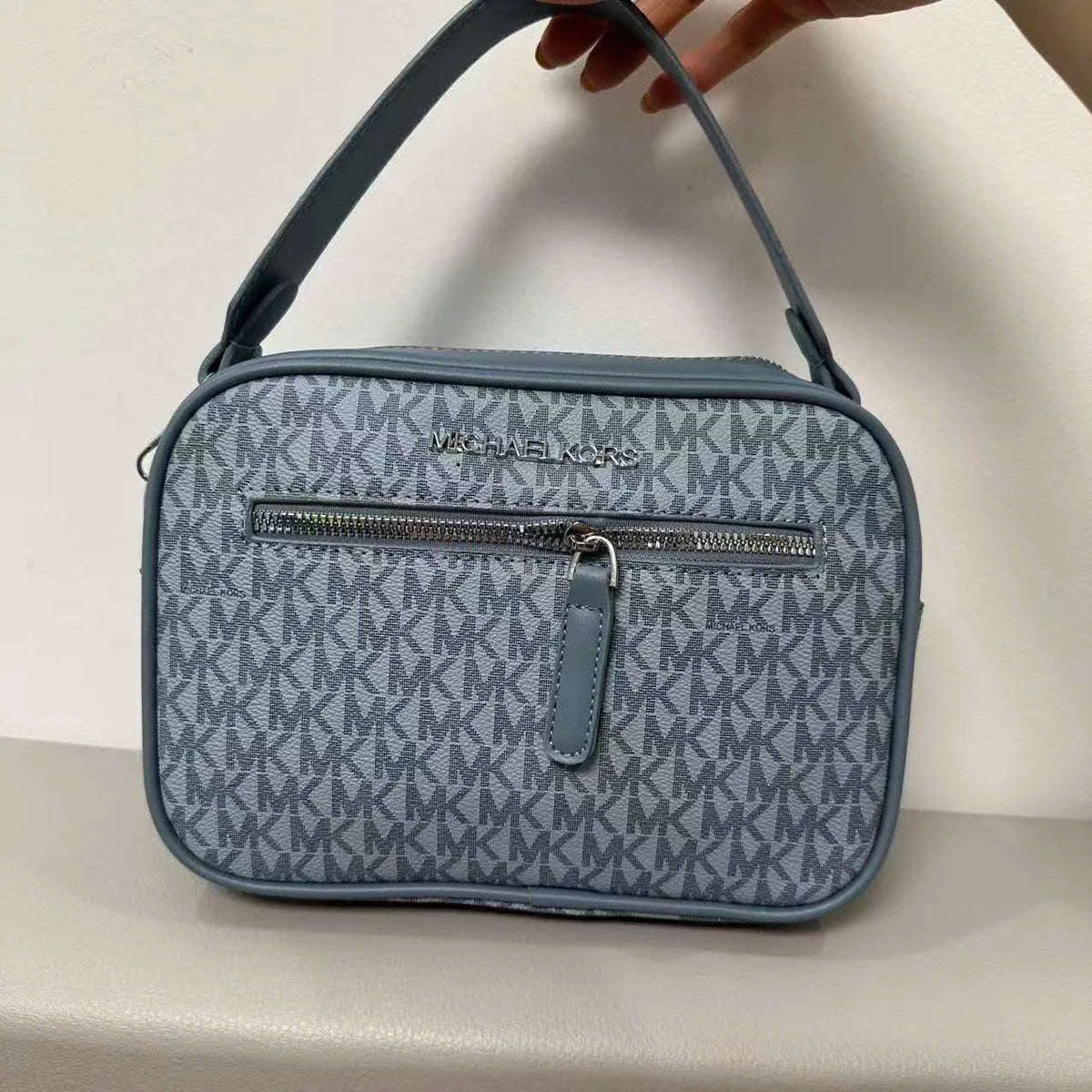 Michael Kors Signature Monogram Top-Handle Crossbody Camera Bag