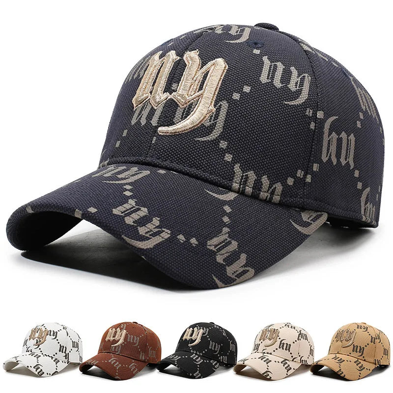Luxury Monogram Embroidered Baseball Cap – Unisex Gothic Lettering Streetwear Dad Hat