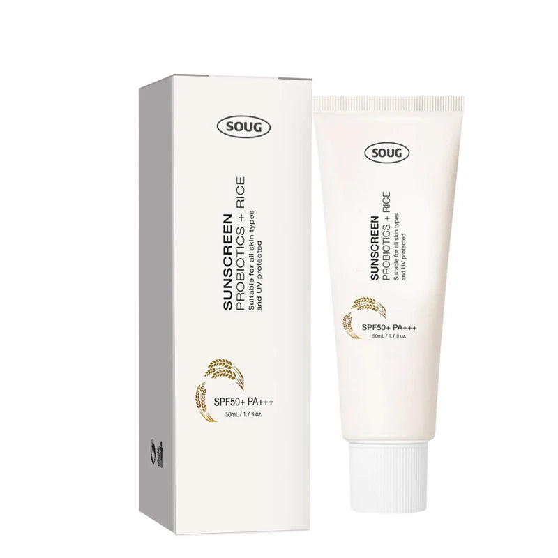 SOUG Rice + Probiotics Sunscreen SPF50+ PA+++ (50ml) – Daily Hydrating Broad Spectrum UV Sun Protection for Face & Body