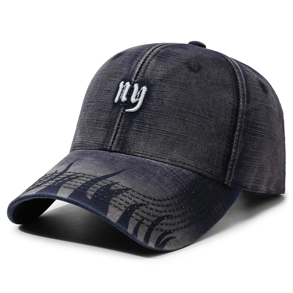 Vintage Washed Cotton Baseball Cap – Unisex Distressed Embroidered Streetwear Dad Hat