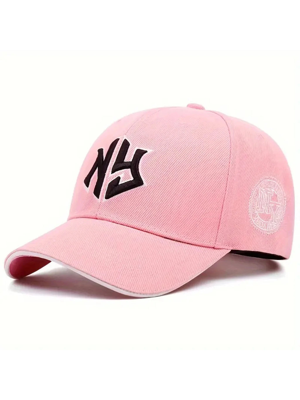 Modern NY Monogram Embroidered Baseball Cap – Side Crest Curved Brim Hat