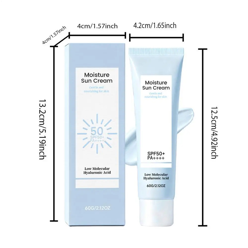 Low Molecular Hyaluronic Acid Moisture Sun Cream SPF50+ PA++++ (60g) – Hydrating Daily Sunscreen with Zero White Cast