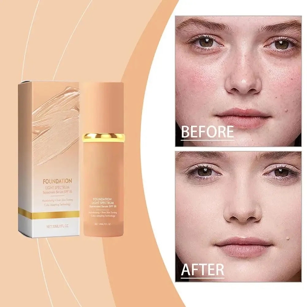 Color-Adapting Light Spectrum Foundation SPF 50 – Hydrating & Skin-Evening Serum (30ml)