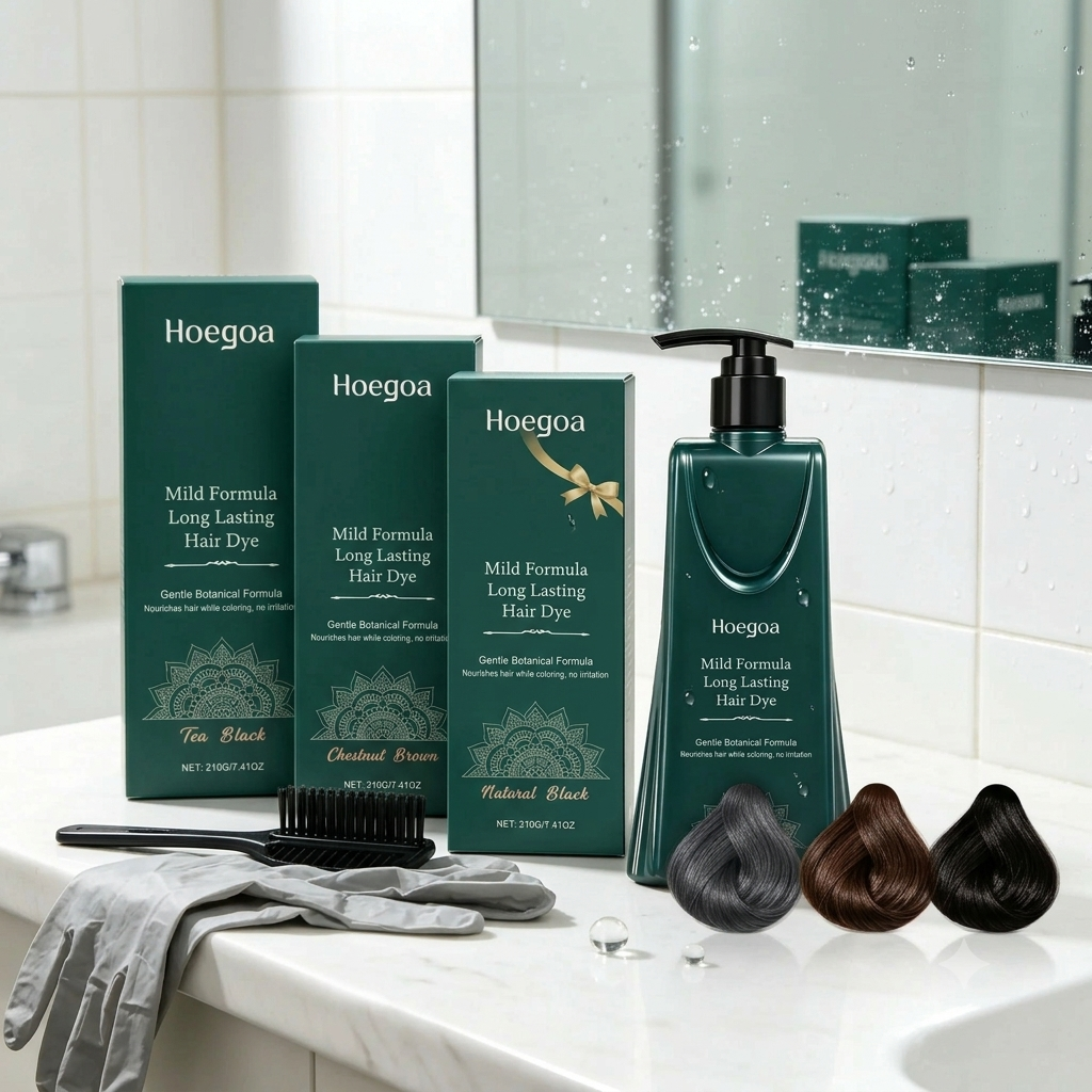 Hoegoa 210g Mild Botanical Hair Dye – Long-Lasting Nourishing Color Pump