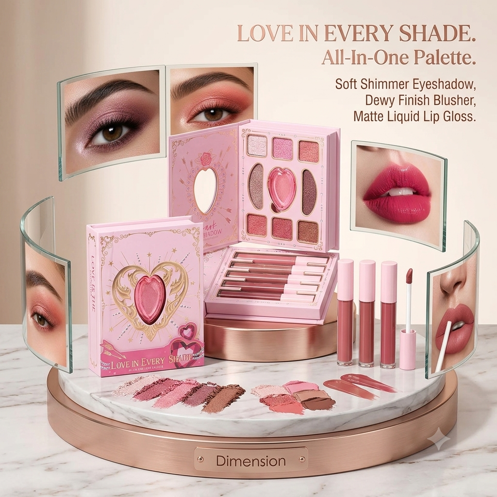 Love In Every Shade - All-In-One Love Palette (3-Layer Makeup Book)
